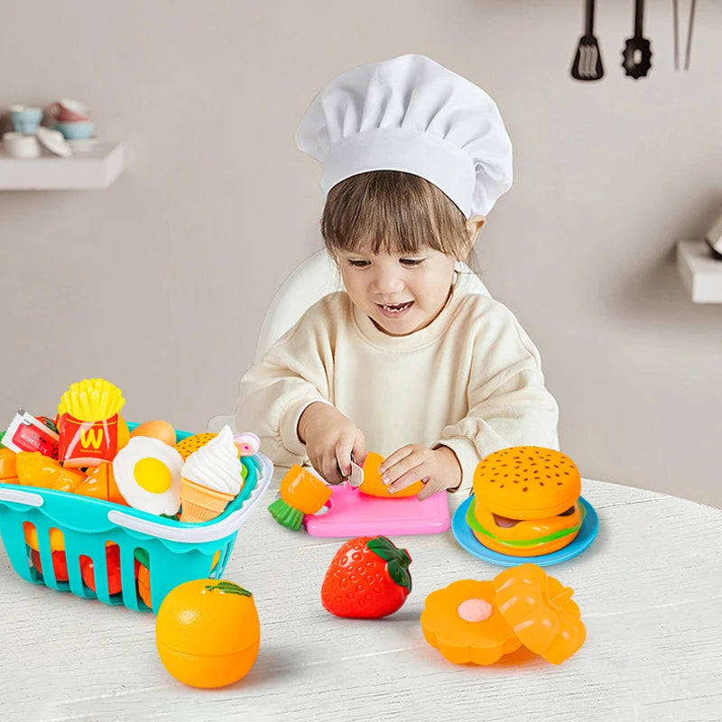 New 17/25/35/68PCS Simulation Children's Kitchen Food Cutting Toy Set Food Cutting Fruit and Vegetable Toys Children's Gifts